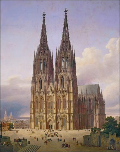 Vista ideale del Duomo di Colonia da sud-ovest da Carl Georg Adolph Hasenpflug